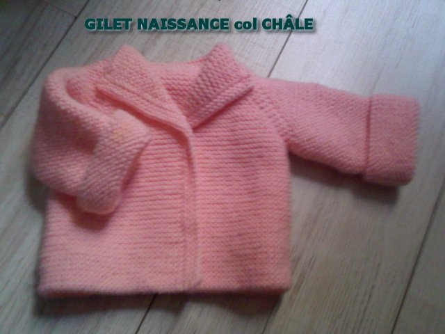 gilet naissance col chle