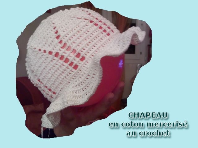 chapeau en coton merceris au crochet