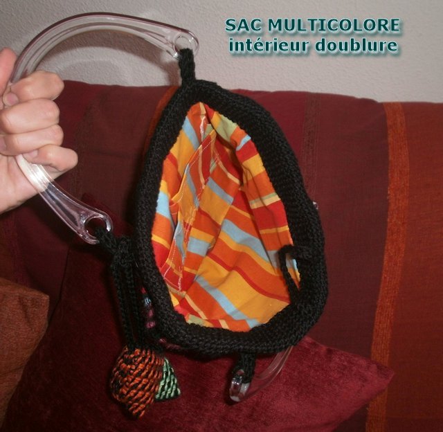 sac multicolore - intrieur et doublure